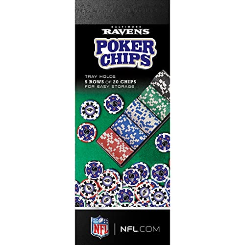 NFL Baltimore Ravens 100-Piece Poker Chips, One Size