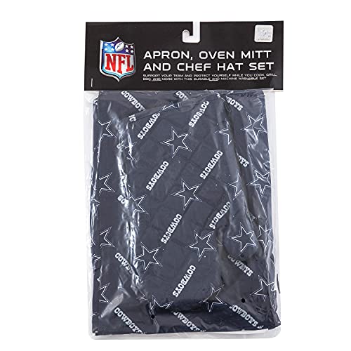 Northwest NFL Dallas Cowboys 3-Piece Apron, Oven Mitt and Chef Hat Set, Adult