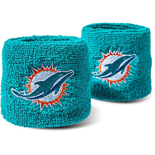 Franklin Sports NFL Miami Dolphins Embroidered Wristbands