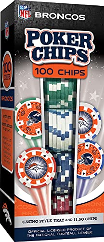 NFL Denver Broncos NFL 100-Piece Poker Chips NFL 100-Piece Poker Chips One Size