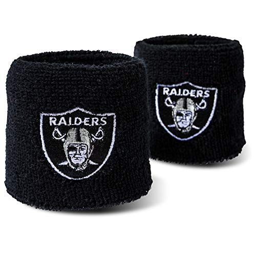 Franklin Sports Embroidered Wristbands NFL Los Vegas Raiders