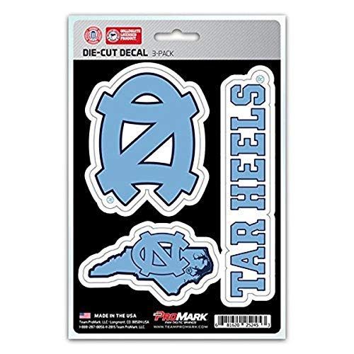 NCAA North Carolina Tar Heels Team Decal, 3-Pack Varies