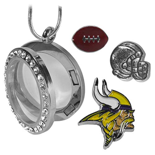 NFL Womens Minnesota Vikings Locket Necklace 18 inch Team Color