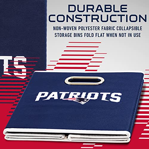 Franklin Sports NFL New England Patriots Collapsible Storage Bin 11"x10.5"x10.5"