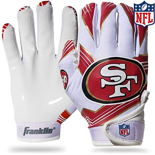 Franklin Sports San Francisco 49ers Youth NFL Football Receiver Gloves -  S/XS