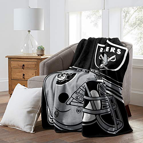 NFL Las Vegas Raiders Raschel Throw Blanket, 60" x 80", Slant