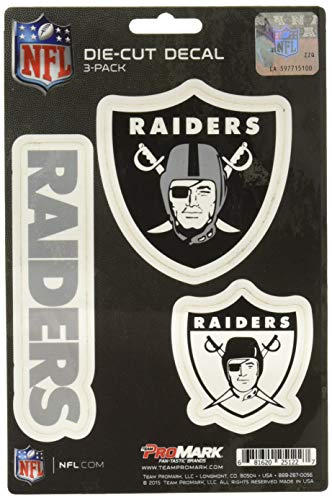 NFL Oakland Raiders Team Decal, 3-Pack , Black