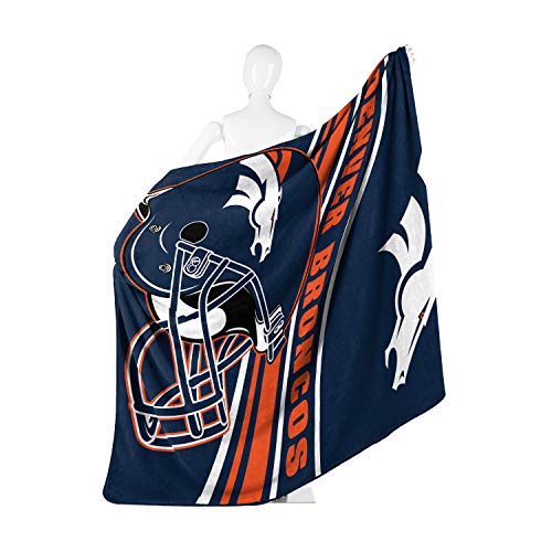 NFL Denver Broncos Raschel Throw Blanket, 60" x 80", Slant