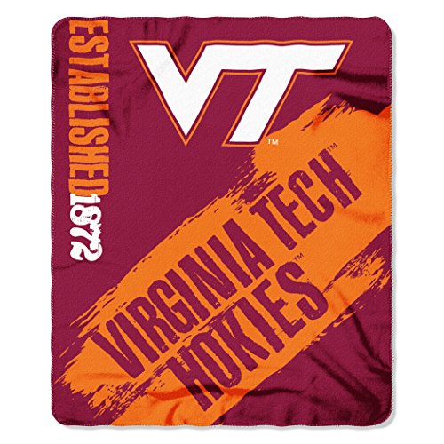 NCAA Virginia Tech Hokies Fleece Throw Blanket, 50" x 60", Painted