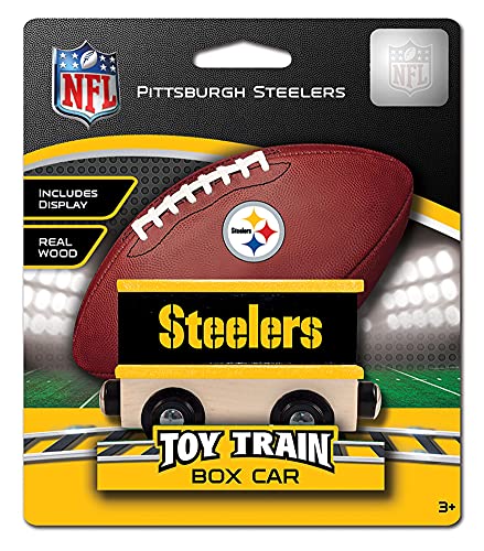 NFL Pittsburgh Steelers Real Wood Toy Train Boxcar, 6.5" x 5.5" x 2"