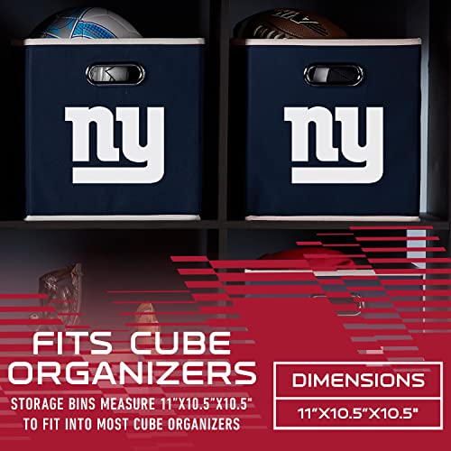 Franklin Sports NFL New York Giants Collapsible Storage Bin 11"x10.5"x10.5"