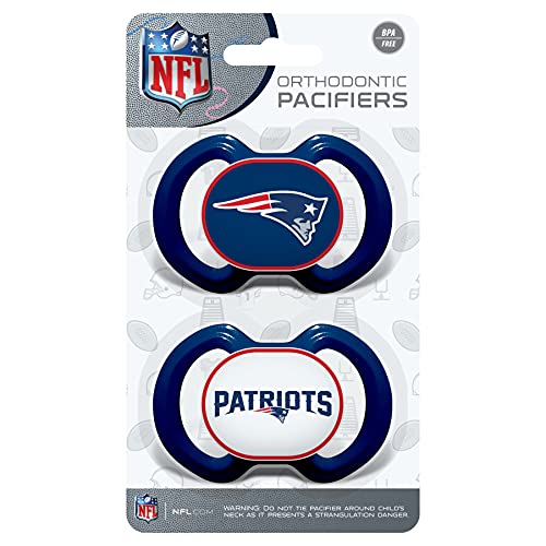 Baby Pacifier 2-Pack NFL New England Patriots Officially Licensed Leagu One Size