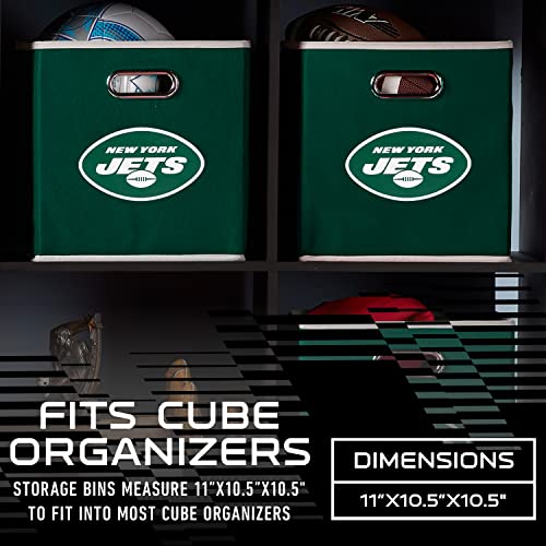 Franklin Sports NFL New York Jets Collapsible Storage Bin 11"x10.5"x10.5"