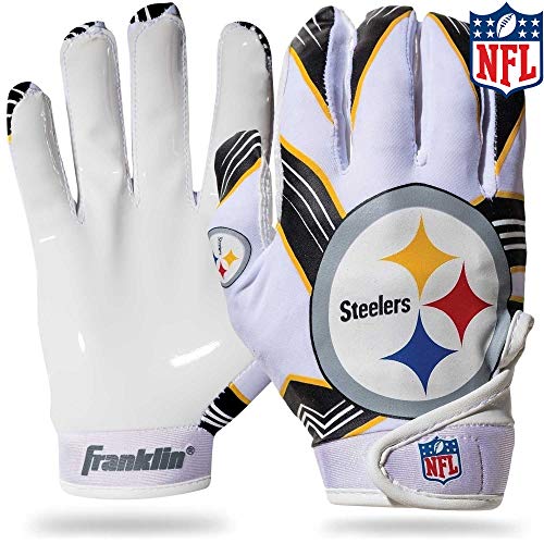 Franklin Sports NFL Pittsburg Steelers Youth Football Receiver Gloves - M/L