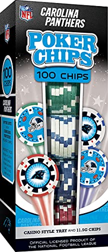 NFL Carolina Panthers 100-Piece Poker Chips, Team Colors