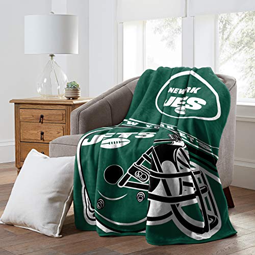 NFL New York Jets Raschel Throw Blanket, 60" x 80", Slant