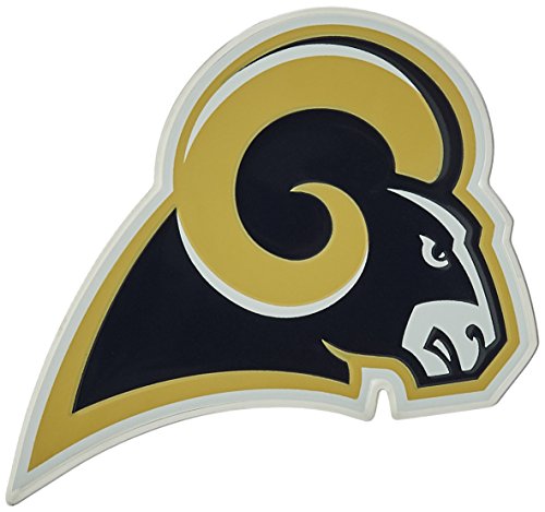 NFL Los Angeles Rams Heavy Duty Aluminum Embossed Color Em 3.25-Inches by 3.25-"