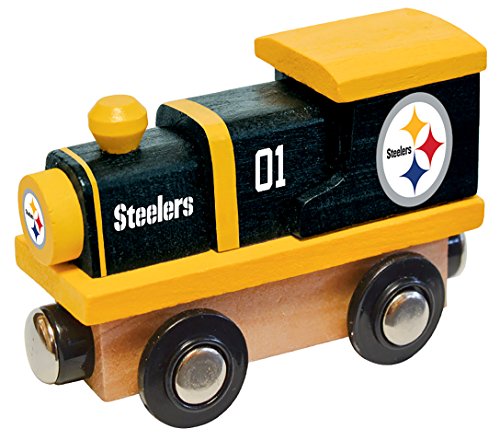 NFL Pittsburgh Steelers Real Wood Toy Train, For Ages 3+