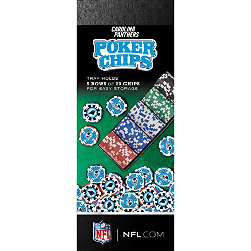 NFL Carolina Panthers 100-Piece Poker Chips, Team Colors