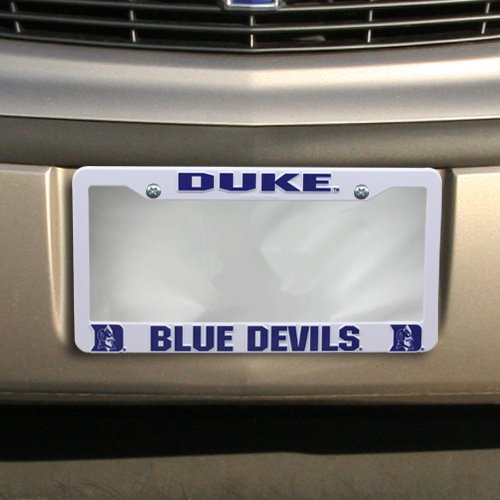 NCAA Duke Blue Devils Plastic Bold Lettering License Plate Frame - White