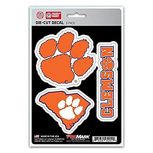 NCAA Clemson Tigers Team Decal, 3-Pack