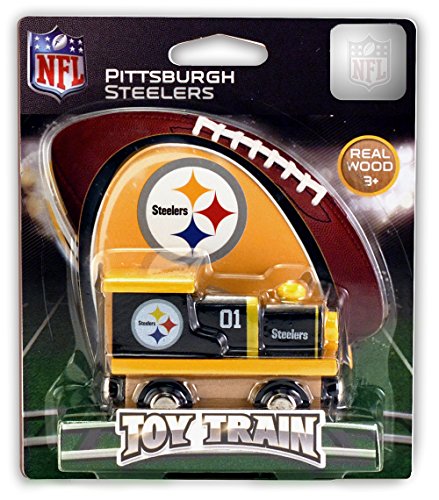 NFL Pittsburgh Steelers Real Wood Toy Train, For Ages 3+