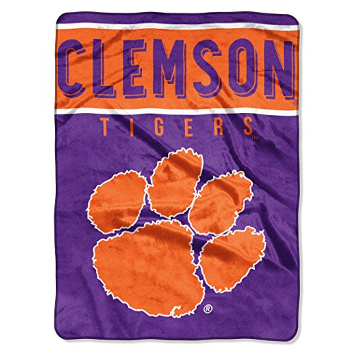 NCAA Clemson Tigers Raschel Throw Blanket,60" x 80", Basic