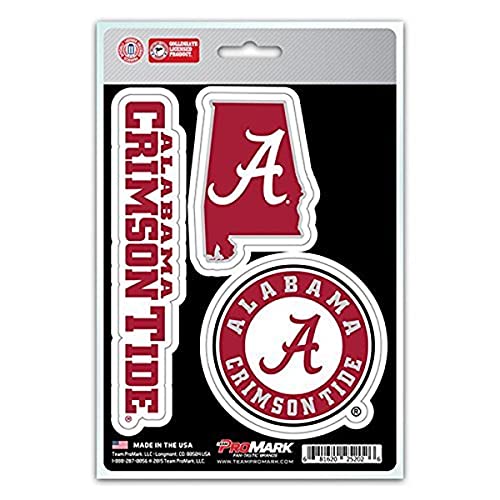 NCAA Alabama Crimson Tide Team Decal, 3-Pack Varies