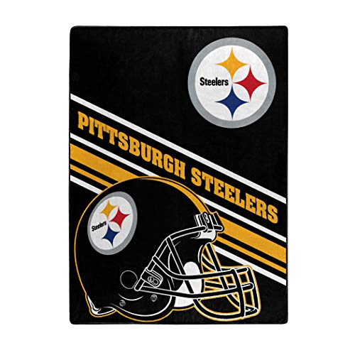 NFL Pittsburgh Steelers Raschel Throw Blanket, 60" x 80", Slant