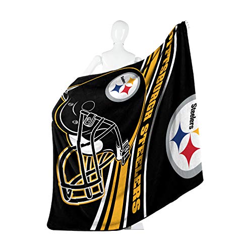 NFL Pittsburgh Steelers Raschel Throw Blanket, 60" x 80", Slant