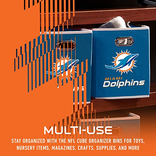 Franklin Sports NFL Miami Dolphins Collapsible Storage Bin - 11"x10.5"x10.5"