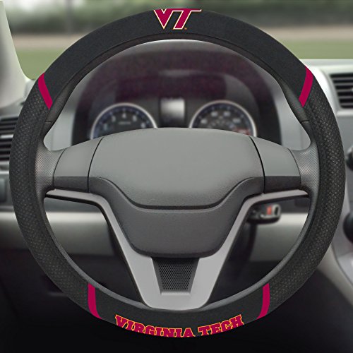 NCAA 14939 Virginia Tech Hokies Embroidered Steering Wheel Cover 15" x 15"