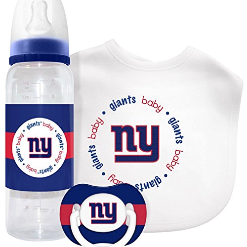 NFL New York Giants - Baby Bib, Bottle, and Pacifier - Kickoff Collection