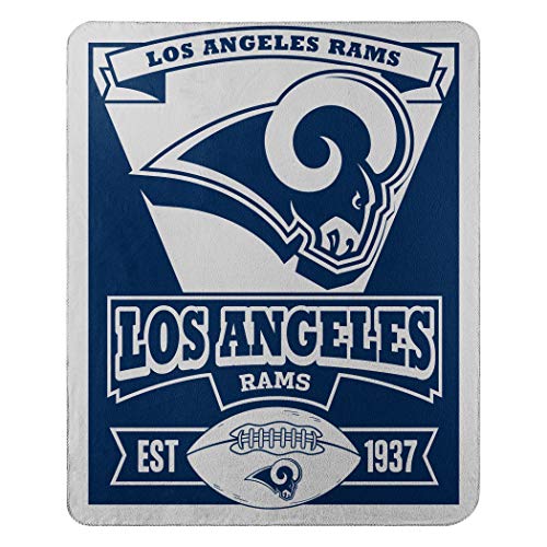 NFL Los Angeles Rams Unisex-Adult Fleece Throw Blanket, 50" x 60", Marque