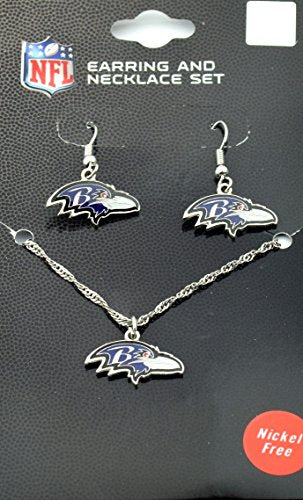 NFL Baltimore Ravens Baltimore Ravens Earring/Necklace Set, Black, Small S