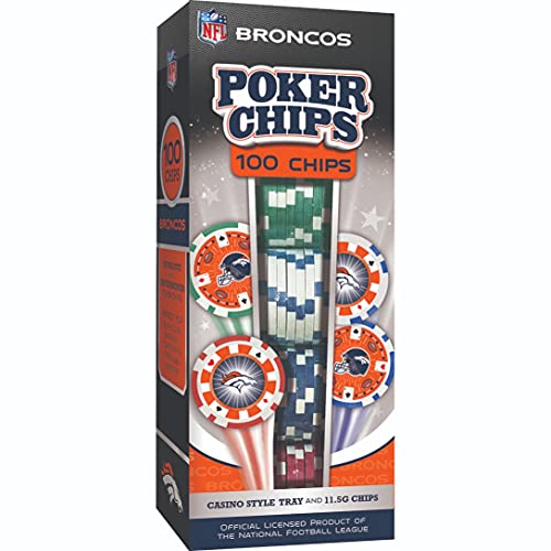 NFL Denver Broncos NFL 100-Piece Poker Chips NFL 100-Piece Poker Chips One Size