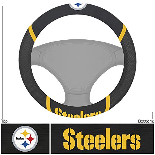 NFL Pittsburgh Steelers Embroidered Steering Wheel Cover