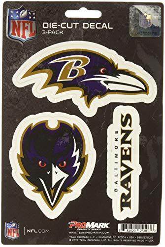 NFL Baltimore Ravens Team Decal, 3-Pack Standard