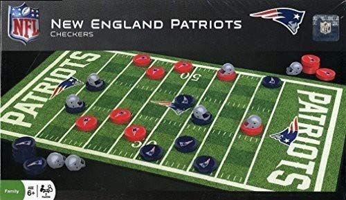 NFL New England Patriots Checkers Board Game Set, For 2 Players, Ages 6+