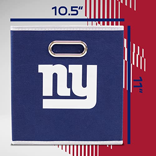 Franklin Sports NFL New York Giants Collapsible Storage Bin 11"x10.5"x10.5"