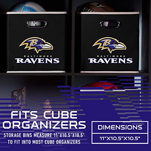 Franklin Sports NFL Baltimore Ravens Collapsible Storage Bin 11"x10.5"x10.5"