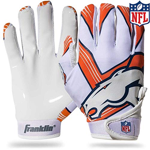 Franklin Sports Denver Broncos Youth NFL Football Receiver Gloves -  M/L Pair