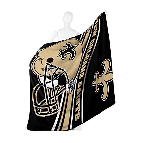 NFL New Orleans Saints Raschel Throw Blanket, 60" x 80", Slant