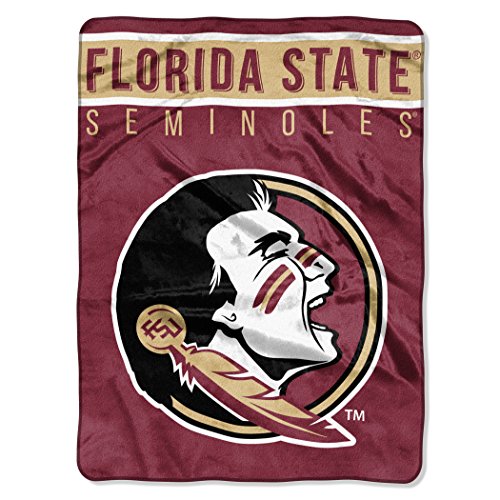 NCAA Florida State Seminoles Unisex-Adult Raschel Throw Blanket, 60" x 80" Basic