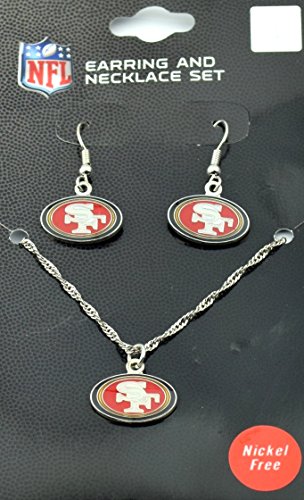 NFL San Francisco 49Ers Earring/Necklace Set, Small, Red S