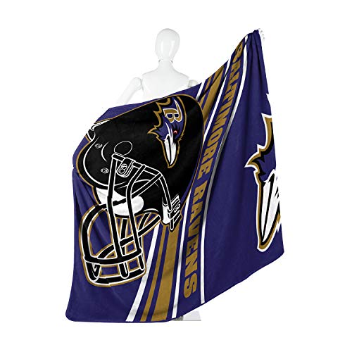 NFL Baltimore Ravens Raschel Throw Blanket, 60" x 80", Slant