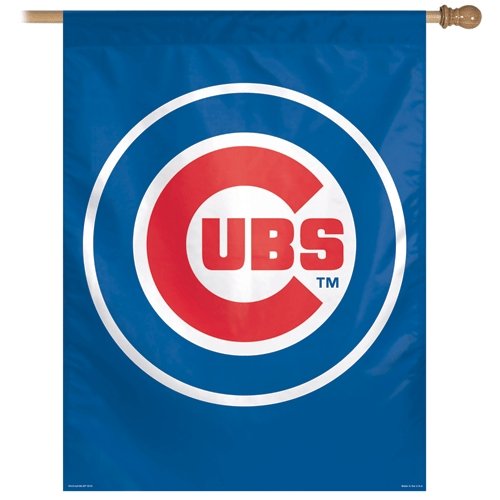 WinCraft MLB Chicago Cubs Vertical Flag, 27" x 37", Black.