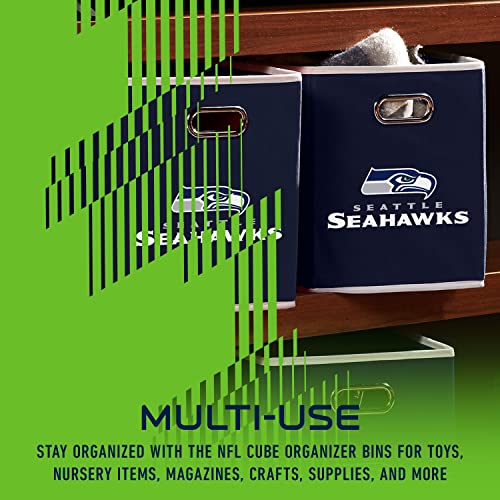 Franklin Sports NFL Seattle Seahawks Collapsible Storage Bin - 11"x10.5"x10.5"