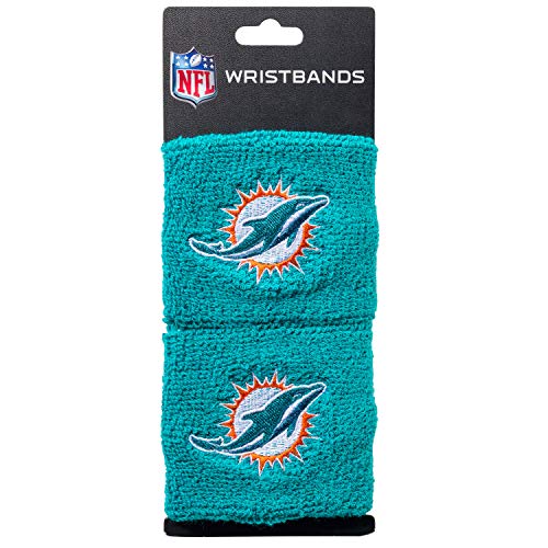 Franklin Sports NFL Miami Dolphins Embroidered Wristbands