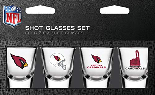 NFL Arizona Cardinals Shot Glass Set4 Pack Shot Glass Set Te 1 Count (Pack of 1)